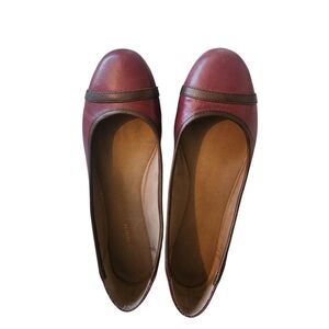Easy Spirit Burgundy and Brown Leather Flats